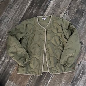 Brixton size small military green liner puff bomber jacket